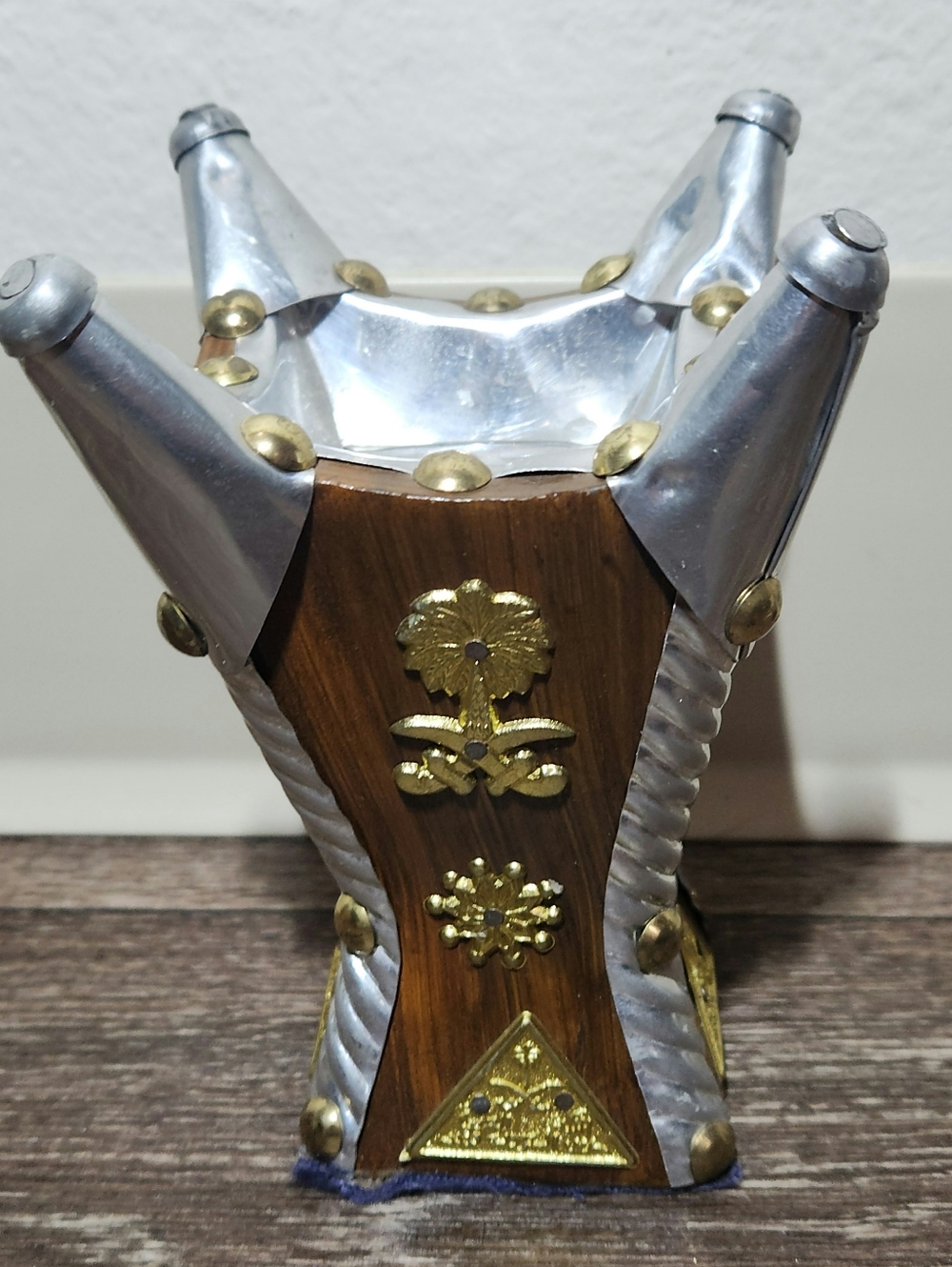 Vintage 1970s Wood And Metal Incense Burner Decor